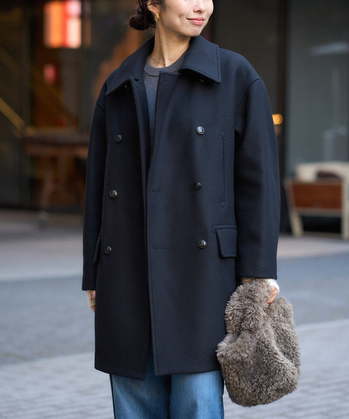 IENA イエナ　ウールピーコート　ネイビー　38 イエナ IENA 2way ウールコート ネイビー 38 - メルカリ