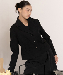 VENTE（ヴァンテ）の「スリーボタンピンタックウールジャケットブラック（テーラードジャケット）」