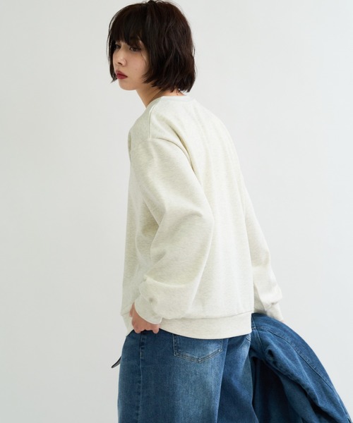 A.D.C.L.（エーディーシーエル）の「ダンボールニット オーバーサイズ 無地 プルオーバー（スウェット・レディース・杢グレー/ブラック/オートミール・M/L）」の3枚目の写真