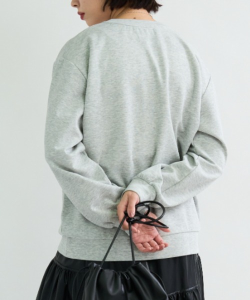 A.D.C.L.（エーディーシーエル）の「ダンボールニット オーバーサイズ 無地 プルオーバー（スウェット・レディース・杢グレー/ブラック/オートミール・M/L）」の2枚目の写真