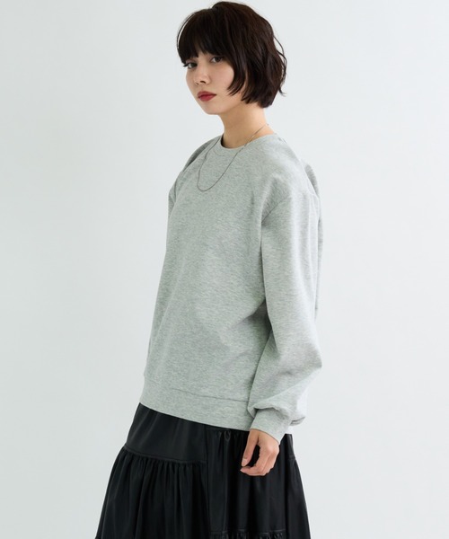 A.D.C.L.（エーディーシーエル）の「ダンボールニット オーバーサイズ 無地 プルオーバー（スウェット・レディース・杢グレー/ブラック/オートミール・M/L）」の9枚目の写真