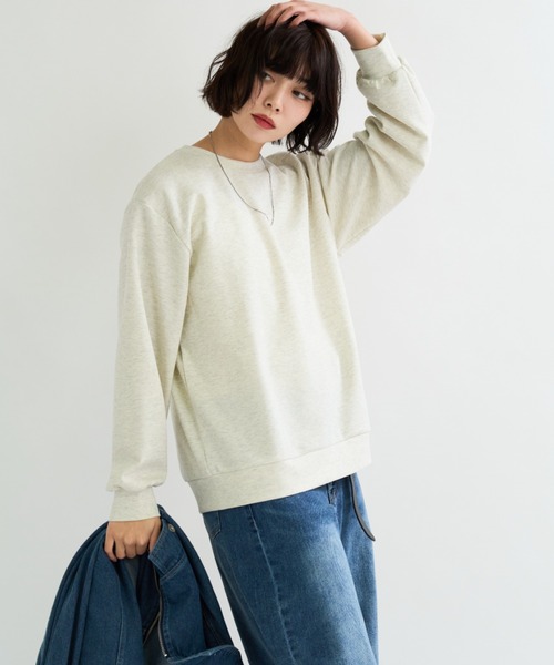 A.D.C.L.（エーディーシーエル）の「ダンボールニット オーバーサイズ 無地 プルオーバー（スウェット・レディース・杢グレー/ブラック/オートミール・M/L）」の17枚目の写真