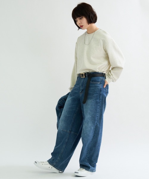 A.D.C.L.（エーディーシーエル）の「ダンボールニット オーバーサイズ 無地 プルオーバー（スウェット・レディース・杢グレー/ブラック/オートミール・M/L）」の18枚目の写真