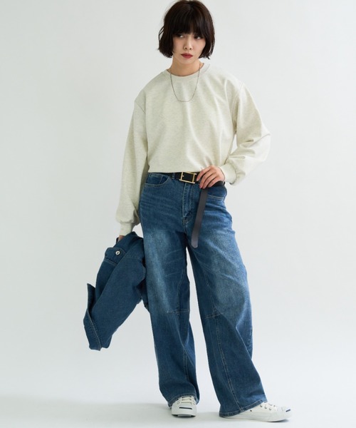 A.D.C.L.（エーディーシーエル）の「ダンボールニット オーバーサイズ 無地 プルオーバー（スウェット・レディース・杢グレー/ブラック/オートミール・M/L）」の19枚目の写真