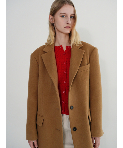 PAUL&ALICE（ポール&アリス）の「[100% Wool] Single Maxi Coat / Camel（チェスターコート・レディース・キャメル・FREE）」の2枚目の写真