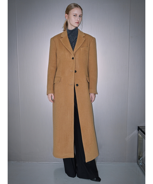 PAUL&ALICE（ポール&アリス）の「[100% Wool] Single Maxi Coat / Camel（チェスターコート・レディース・キャメル・FREE）」の3枚目の写真