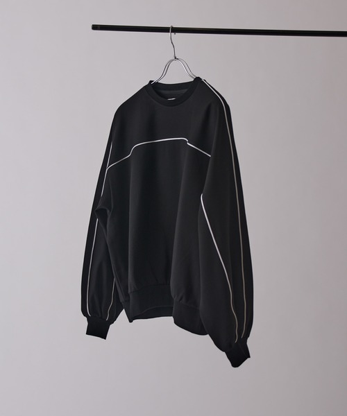 Lui's（ルイス）の「【Neucon】PIPING BALLOON PONTE SWEAT / パイピングバルーンポンチスウェットプルオーバー（スウェット・メンズ・ブラック/ライトグレー・1/2）」の17枚目の写真