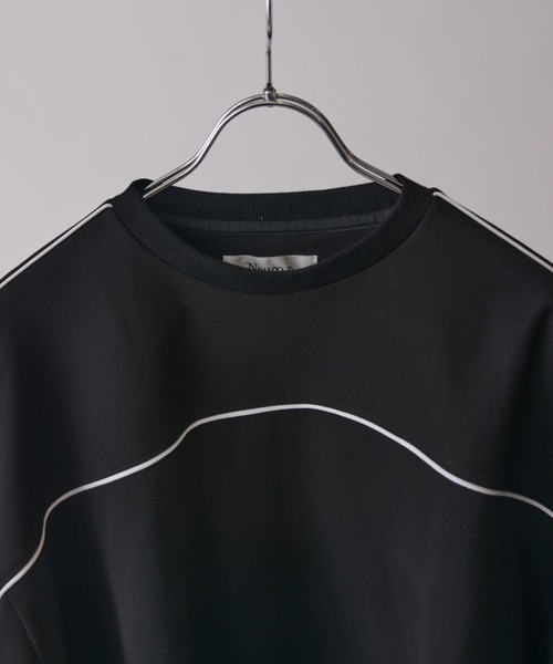 Lui's（ルイス）の「【Neucon】PIPING BALLOON PONTE SWEAT / パイピングバルーンポンチスウェットプルオーバー（スウェット・メンズ・ブラック/ライトグレー・1/2）」の18枚目の写真