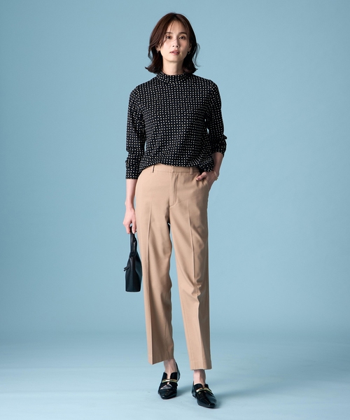 A/C DESIGN BY ALPHA CUBIC(エーシーデザインバイアルファキュービック)の「【裏起毛】配色ドットハイネックプルオーバー(Tシャツ/カットソー・レディース・ブラック/ベージュ/ネイビー・M/L/LL)」の9枚目の写真