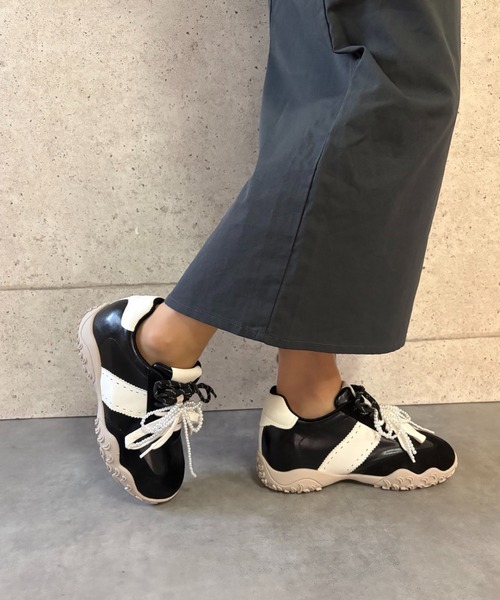 厚底/インヒール/4cm/カップインソール】パールレイヤード ダッド