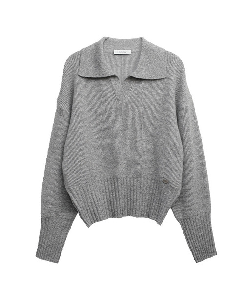 SLOWLOLLI（スローローリ）の「Rib collar knit_4 Colors（ニット/セーター・レディース・チャコールグレー/Beige/ライトグレー/アイボリー・FREE）」の3枚目の写真