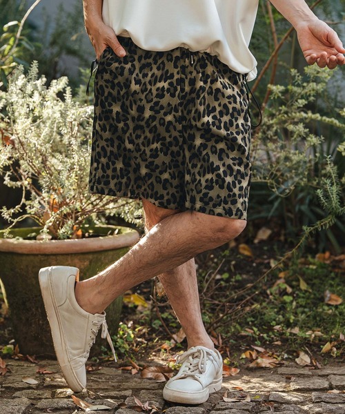 CAMBIO(カンビオ)の「mp14467- Leopard Short Pants レオパードショートパンツ(S61826cmb)(その他パンツ・メンズ・キャメル/チャコール/ベージュ/オリーブ・L/M/S)」の4枚目の写真