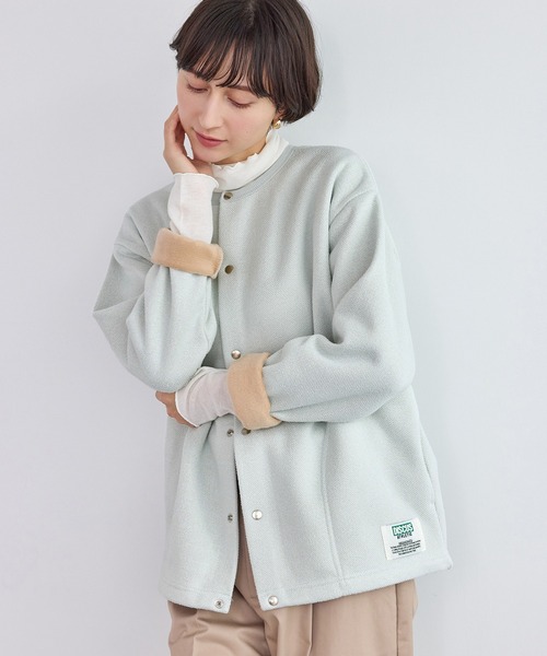 DISCUS ATHLETIC（ディスカス　アスレチック）の「【DISCUS ATHLETIC/ディスカスアスレチック】裏シャギーボンディングノーカラージャケット（カーディガン/ボレロ・レディース・ブラック/グレー/グレー系その他・FREE）」の16枚目の写真