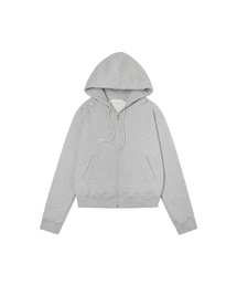 SITP5036 Crop Hood Zip-up_Melange gray