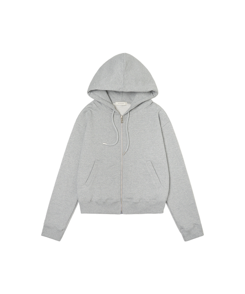 SITP5036 Crop Hood Zip-up_Melange gray