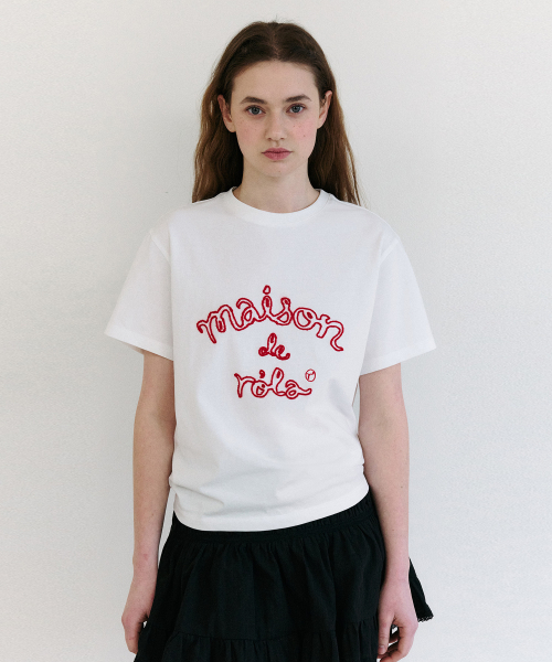 ROLAROLA(ロラロラ)の「MAISON DE ROLA アウトライン T シャツ ホワイト(Tシャツ/カットソー・レディース・その他・S/M)」の1枚目の写真