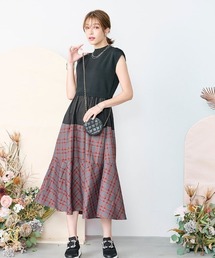 Chesty（チェスティー）の「ニット×チェックワンピース（ワンピース）」