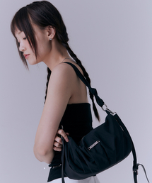 SILN（シルン）の「Shirring nylon shoulder bag (BLACK)（ショルダーバッグ）」