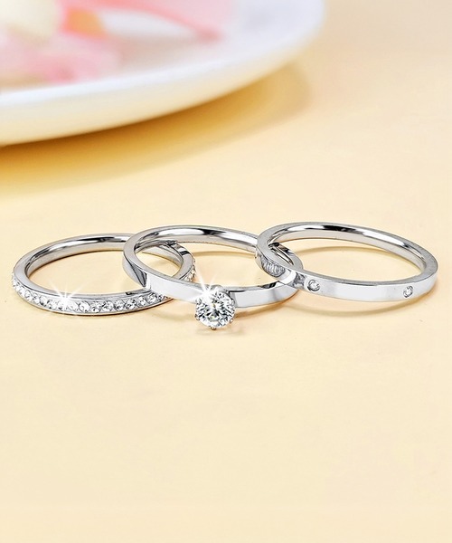 blackdia ocean（ブラックダイヤオーシャン）の「blackdia ocean ナローリング 3点セット（リング・レディース・シルバー/ゴールド・14号/12号/9号/16号）」の5枚目の写真