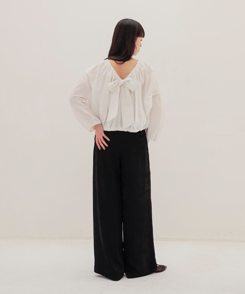 TSURU by Mariko Oikawa（ツルバイマリコオイカワ）の「TSURU by Mariko Oikawa / Mou(バックリボンコットンブラウス BL-1264700)（シャツ/ブラウス・レディース・ホワイト・38）」の12枚目の写真
