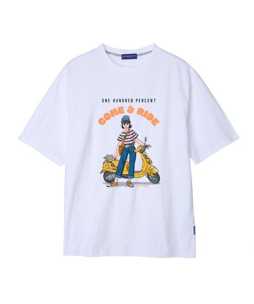 ONEHUNDREDPERCENT FOR WOMAN(ワンハンドレッドパーセントフォーウーマン)の「OHP x GOODD ライディングしたいセミオーバー半袖Tシャツ(Tシャツ/カットソー・レディース・その他・M/S/XL/2XL/L)」の1枚目の写真