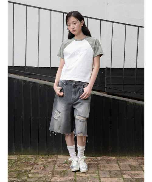 OAFISH(オアフィッシュ)の「OAF CAMO RAGLAN T-SHIRT, KHAKI(Tシャツ/カットソー・レディース・その他・ONE SIZE)」の4枚目の写真