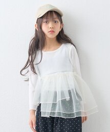 CIAOPANIC TYPY | 【KIDS】《ジュニアサイズあり》レイヤードTEE付きアシメチュールチュニック(Tシャツ/カットソー)