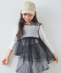 CIAOPANIC TYPY | 【KIDS】《ジュニアサイズあり》レイヤードTEE付きアシメチュールチュニック(Tシャツ/カットソー)
