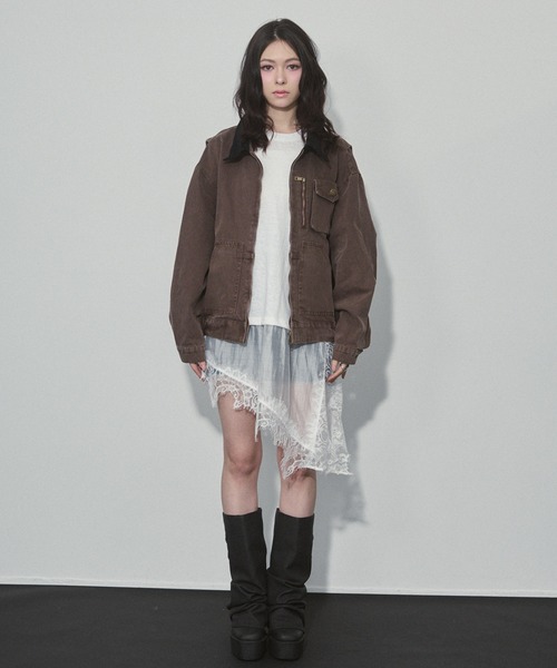 ENVYM（アンビー）の「バイカラーウォッシュミリタリージャケット（ミリタリージャケット・レディース・カーキ/ブラウン・FREE）」の14枚目の写真