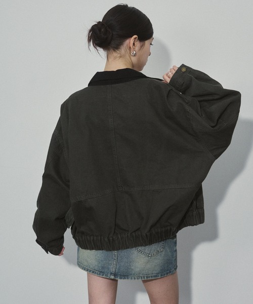 ENVYM（アンビー）の「バイカラーウォッシュミリタリージャケット（ミリタリージャケット・レディース・カーキ/ブラウン・FREE）」の18枚目の写真