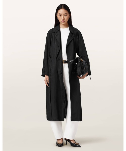 ALLSAINTS(オールセインツ)の「LIZIE DOUBLE BREASTED TRENCH COAT | LIZIE ダブル ブレスト トレンチ コート(トレンチコート・レディース・ブラック・M/L/XS/S)」の1枚目の写真