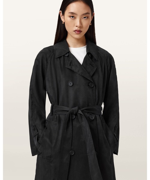 ALLSAINTS(オールセインツ)の「LIZIE DOUBLE BREASTED TRENCH COAT | LIZIE ダブル ブレスト トレンチ コート(トレンチコート・レディース・ブラック・M/L/XS/S)」の4枚目の写真