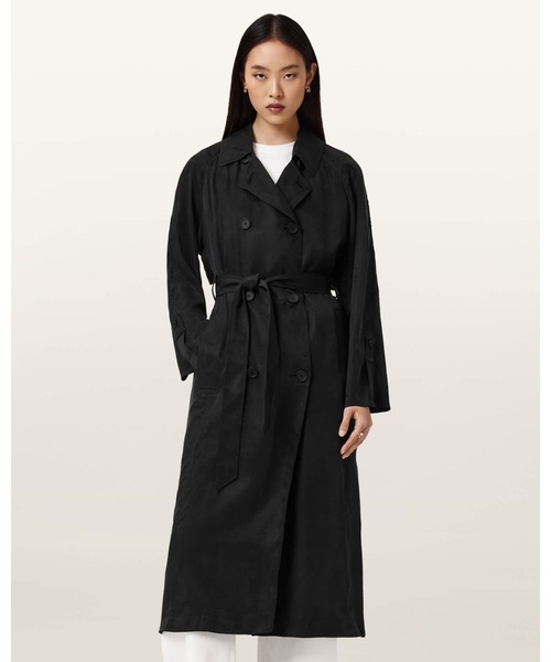 ALLSAINTS(オールセインツ)の「LIZIE DOUBLE BREASTED TRENCH COAT | LIZIE ダブル ブレスト トレンチ コート(トレンチコート・レディース・ブラック・M/L/XS/S)」の5枚目の写真