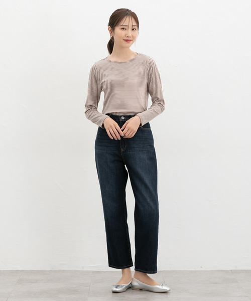 Honeys(ハニーズ)の「レギュラーストレート(股下63cm)(デニムパンツ・レディース・インディゴブルー/グレー/ブルー/ライトブルー・L/M/SS/S/LL/3L)」の9枚目の写真