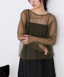 forksy.（フォルクシー）の「【forksy.】<エブリデイシリーズ>2WAY ニュアンス メロー ラメ シアートップス（Tシャツ/カットソー）」