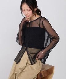 forksy.（フォルクシー）の「【forksy.】<エブリデイシリーズ>2WAY ニュアンス メロー ラメ シアートップス（Tシャツ/カットソー）」