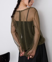 forksy.（フォルクシー）の「【forksy.】<エブリデイシリーズ>2WAY ニュアンス メロー ラメ シアートップス（Tシャツ/カットソー）」