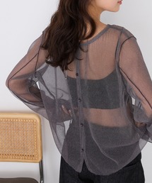forksy.（フォルクシー）の「【forksy.】<エブリデイシリーズ>2WAY ニュアンス メロー ラメ シアートップス（Tシャツ/カットソー）」