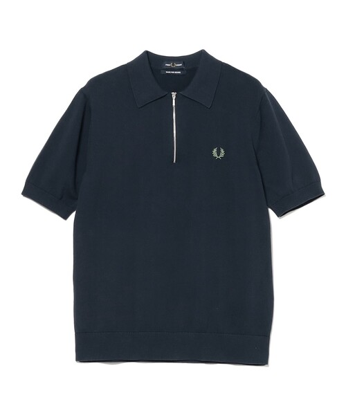 FRED PERRY(フレッドペリー)の「【別注】FRED PERRY / Half-Zip Knit Polo(ポロシャツ・メンズ・ネイビー/ブラック・S/M/L/XL)」の8枚目の写真