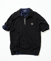 FRED PERRY(�t���b�h�y���[)�́y�ʒ��zFRED PERRY / Half-Zip Knit Polo(�|���V���c)