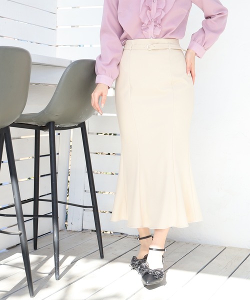 ASTORIA ODIER（アストリアオディール）の「細ベルトマーメイドスカート（スカート・レディース・ベージュ/イエロー/チャコールグレー・SMALL/MEDIUM/LARGE）」の2枚目の写真