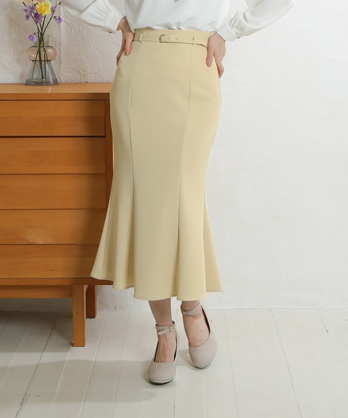 ASTORIA ODIER（アストリアオディール）の「細ベルトマーメイドスカート（スカート・レディース・ベージュ/イエロー/チャコールグレー・SMALL/MEDIUM/LARGE）」の4枚目の写真