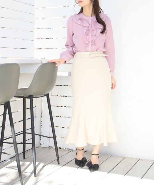 ASTORIA ODIER（アストリアオディール）の「細ベルトマーメイドスカート（スカート・レディース・ベージュ/イエロー/チャコールグレー・SMALL/MEDIUM/LARGE）」の11枚目の写真