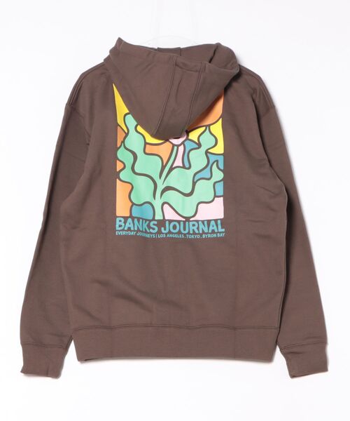 BANKS（バンクス）の「HOODIE/BANKS JOURNAL/バンクスジャーナル バッグプリント ロゴプリント ジップパーカー（パーカー・メンズ・ブラック/ブラウン/ホワイト・MEDIUM/LARGE）」の4枚目の写真