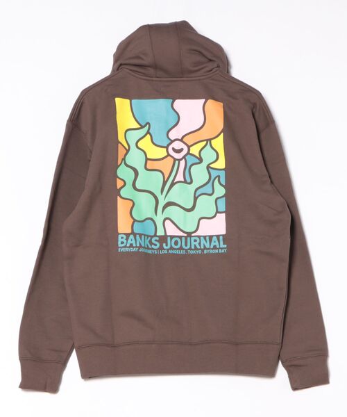 BANKS（バンクス）の「HOODIE/BANKS JOURNAL/バンクスジャーナル バッグプリント ロゴプリント ジップパーカー（パーカー・メンズ・ブラック/ブラウン/ホワイト・MEDIUM/LARGE）」の5枚目の写真