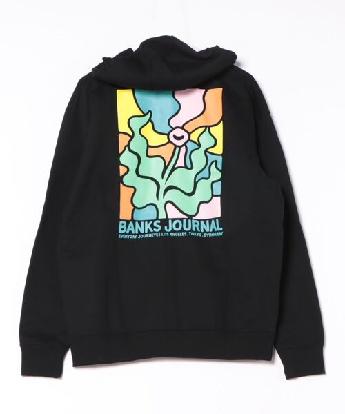 BANKS（バンクス）の「HOODIE/BANKS JOURNAL/バンクスジャーナル バッグプリント ロゴプリント ジップパーカー（パーカー・メンズ・ブラック/ブラウン/ホワイト・MEDIUM/LARGE）」の7枚目の写真