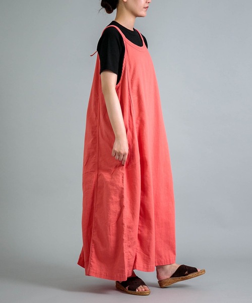 OMNIGOD（オムニゴッド）の「[OMNIGOD womens / オムニゴッド] ツイル スリーブレスドレス（ジャンパースカート・レディース・ホワイト/ピンク・FREE）」の3枚目の写真