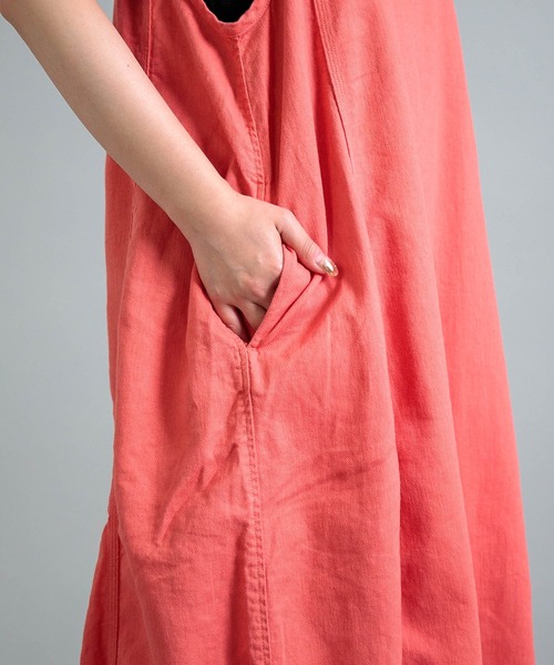 OMNIGOD（オムニゴッド）の「[OMNIGOD womens / オムニゴッド] ツイル スリーブレスドレス（ジャンパースカート・レディース・ホワイト/ピンク・FREE）」の13枚目の写真