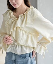 rps | ホットフィックスクロスフリルペプラムブラウス(シャツ/ブラウス)