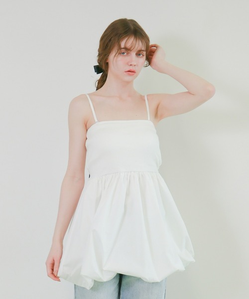 mic by Olu.(ミックバイオルドット)の「< ZOZOTOWN限定 >ボンディングバルーンキャミソール(キャミソール・レディース・チャコールグレー/オフホワイト・FREE)」の2枚目の写真